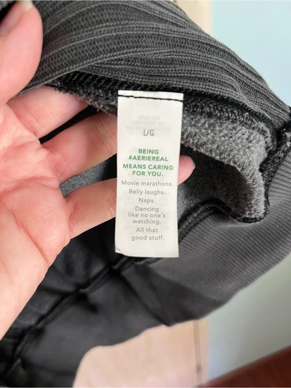 AERIE TRES CHIC SWEATSHIRT RADIANCE OVERSIZED FIT CREWNECK DARK GRAY Sz Large